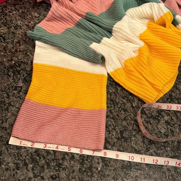 Awoo stripped rubbed cropped turtleneck NWT L - Picture 11 of 11